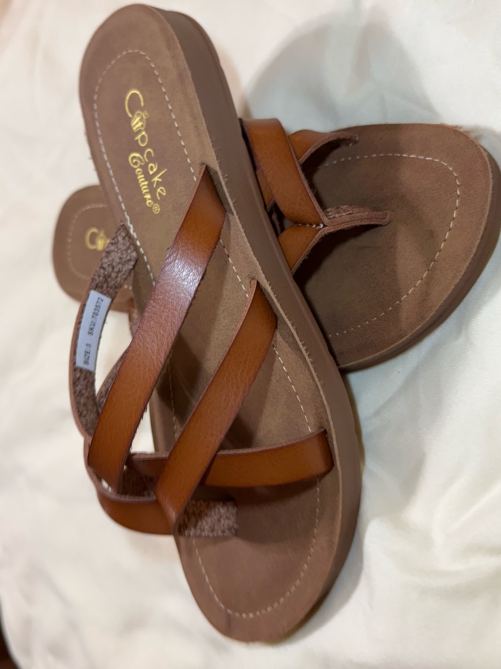 Kids Brown Strappy Sandals with Cushioned Footbed